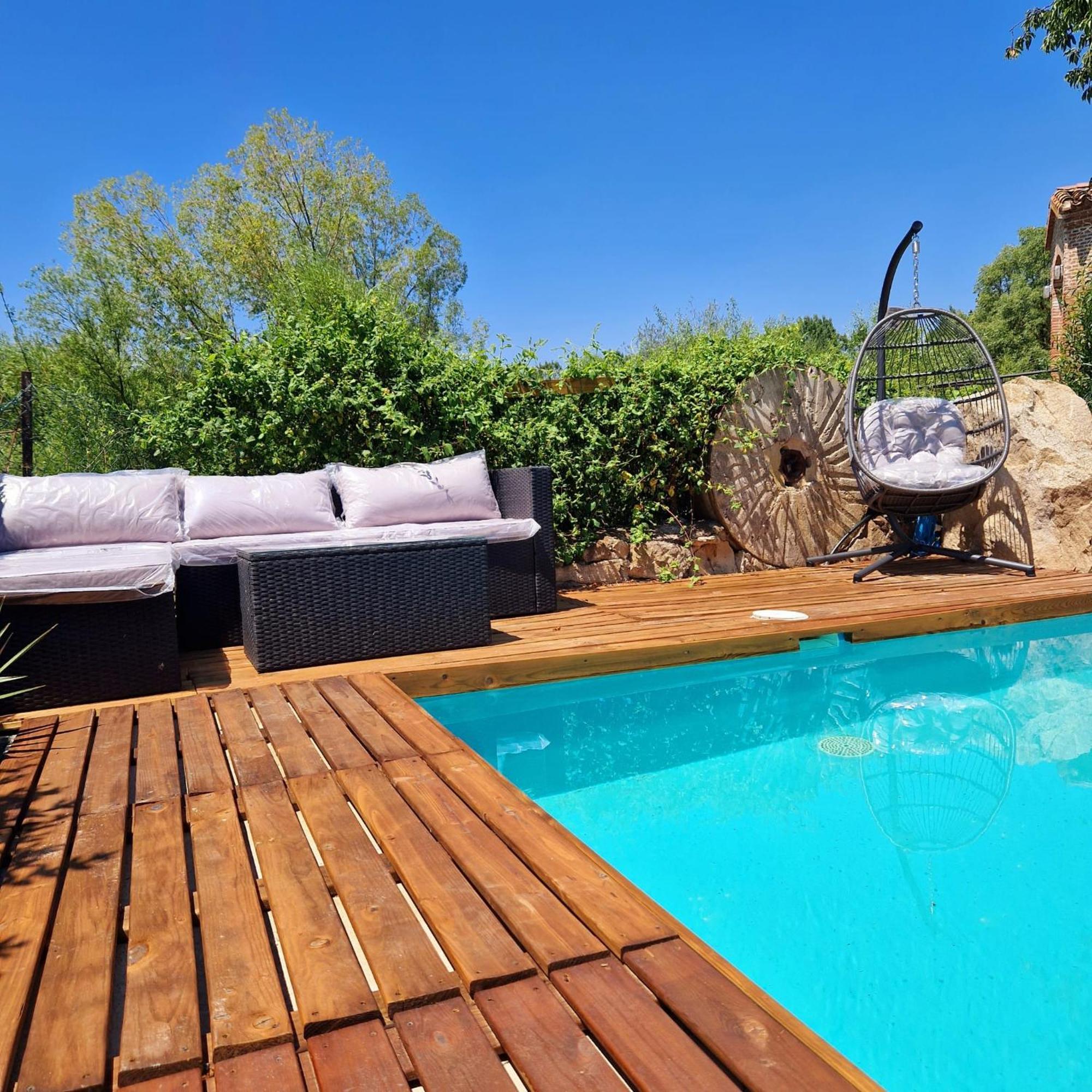 Casa Rural sobre el Rio y con Piscina Huerta  Exterior foto